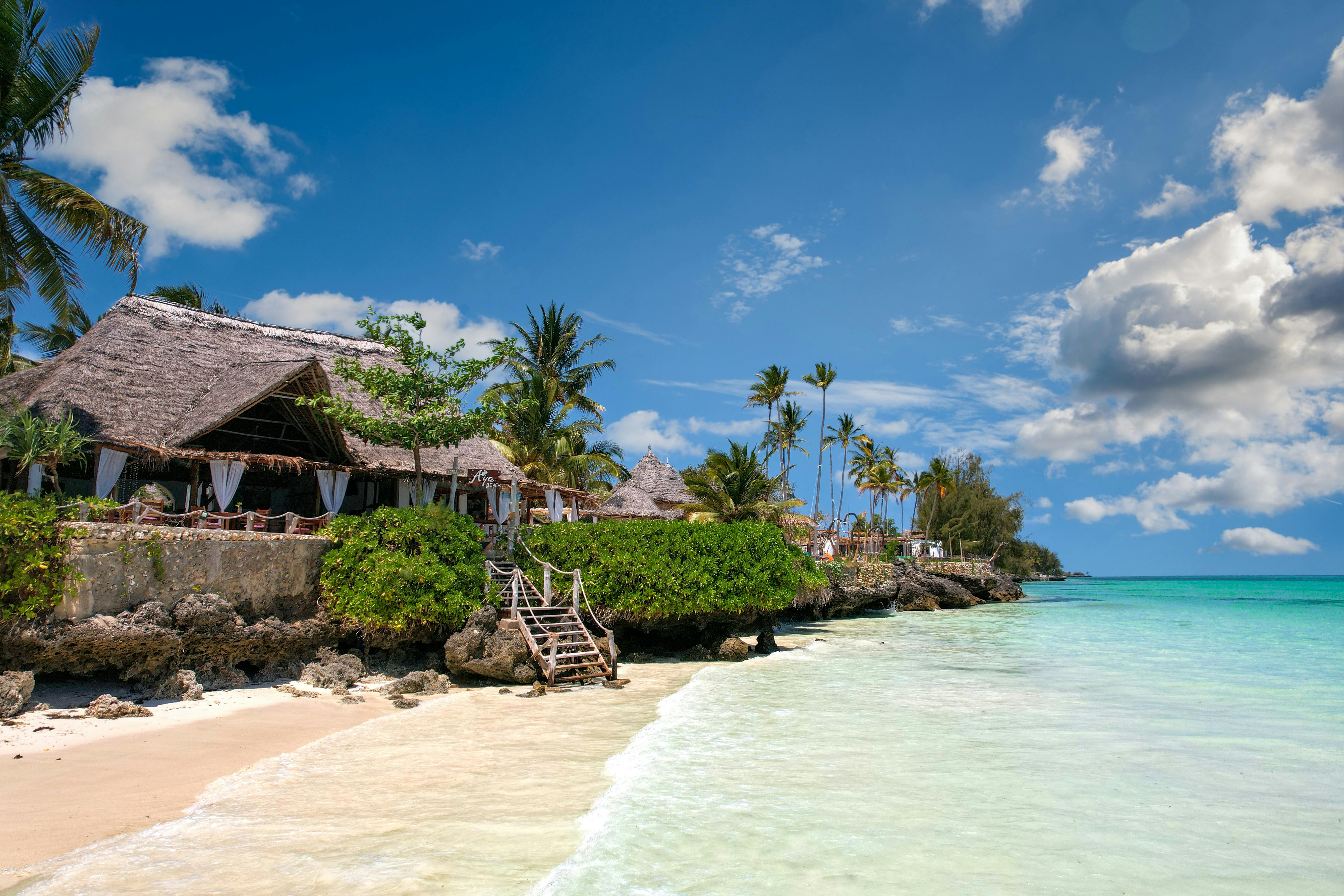 Pristine beach and turquoise waters in Zanzibar